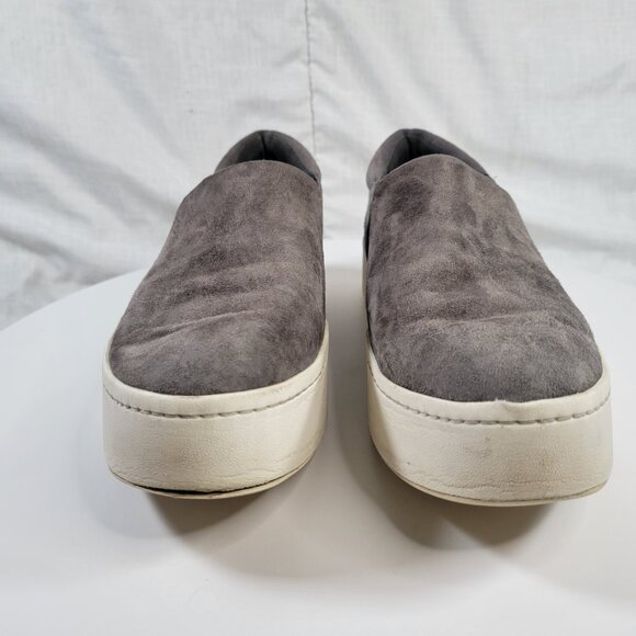 Vince Warren Slip On Microsuede Platform Flat Sneakers Gray Womens Size 8 - Picture 3 of 9